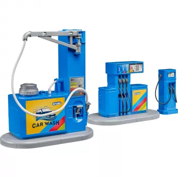 BRUDER bworld tankstation met wasstraat speelset (schaal 1:16)