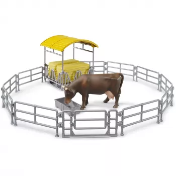 BRUDER hooiruif met hekken en voederbak - Bworld 1:16 boerderijspelset