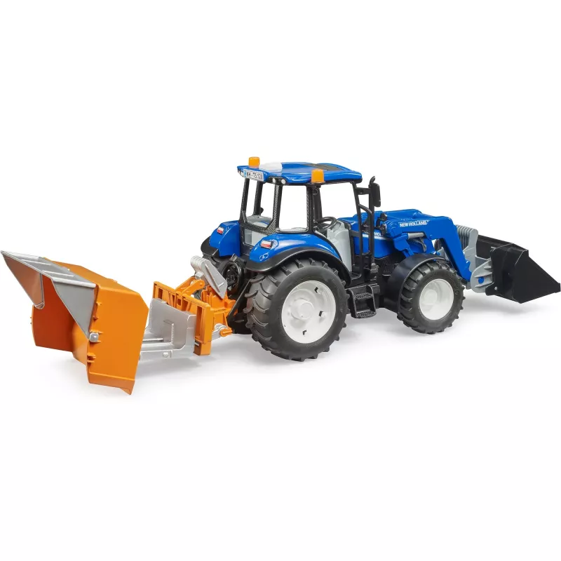 BRUDER New Holland T5.120 tractor met voorlader, laadbak en vorken 1:16