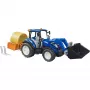 BRUDER New Holland T5.120 tractor met voorlader, laadbak en vorken 1:16