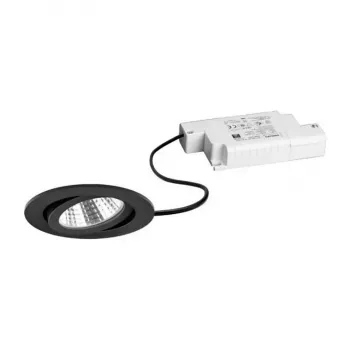 Brumberg 39363183 BB03 ronde inbouw-LED-spot-set, 6W, 230V, kantelbaar, zwart, 3000K, fasedimbaar