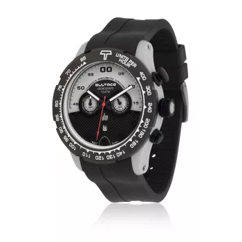 BULTACO MAN H1PA48C-SA1 48mm quartz analoog horloge zwart siliconenband