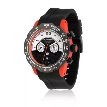 BULTACO MAN H1PO48C-SW1 48mm quartz analoog horloge zwart silicone