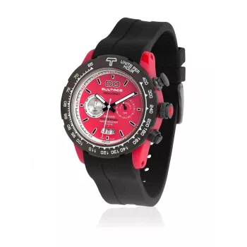 BULTACO MAN H1PR43C-CR1 43mm heren quartz chronograaf horloge zwarte wijzerplaat leren band