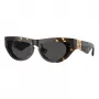 Burberry BE4422U410687 dames-zonnebril - vierkant transparant grijs montuur, donkergrijze glazen, 58 mm