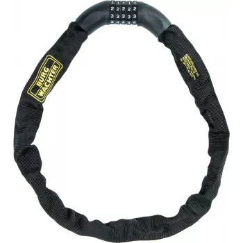 BURG WÄCHTER 280 C 90 BLACK combinatie-kettingslot voor fietsen, 900 mm geharde stalen vierkante ketting, 5-cijferige herinstelbare code, zwart