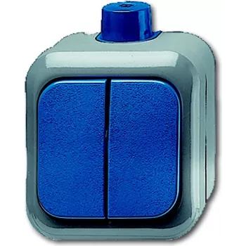 Busch-Jaeger 1084-0-0839 wipschakelaar-inzet, 1-polig wisselschakelaar, 10 AX, 250 V, inbouw, blauw/grijs