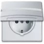 Busch-Jaeger 2064-0-0300 Schuko stopcontact-inzet, 2P+E, 16A, 250V, IP44, zilver
