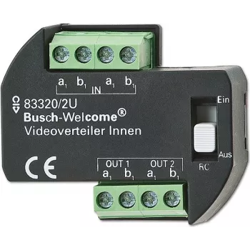 Busch-Jaeger 2CKA008300A0042 videoverdeler voor Busch-Welcome deurcommunicatiesysteem, DIN-railmontage, 4 uitgangen
