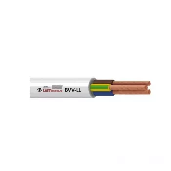 BVV-LL 3-aderig 1.5mm² wit PVC vast bedradingskabel 25m rol