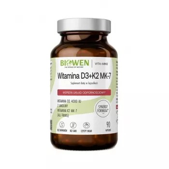 BWN BIOWEN vitamine D3 + K2 MK-7 voedingssupplement – 90 capsules