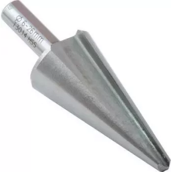 C.K Tools T3014 HSS stappenboor 6-26 mm, 10 stappen, 3-vlak schacht, 80 mm lengte