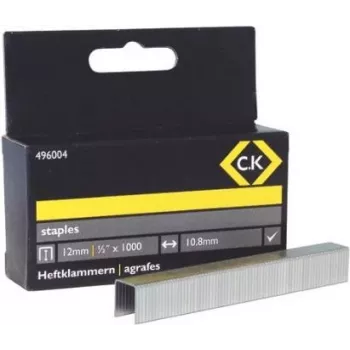 C.K Tools Type 140 verzinkte staalkrammen 12 mm been 10,6 mm rug, 1000-pack (496004)