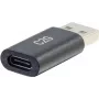 C2G USB C naar USB adapter - SuperSpeed USB adapter - 5 Gbit/s - USB-C bus naar USB-A stekker - USB 3.0 - vergoten - zwart