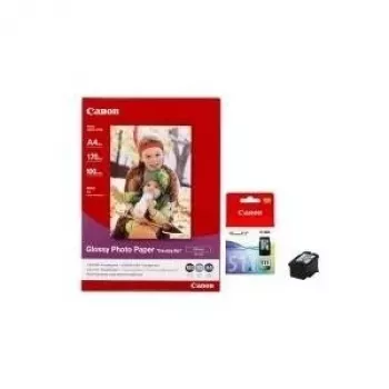 Canon CL-511 ChromaLife inkt & GP-501 glanzend fotopapier bundel (100 vel, 10x15 cm, 170 g/m²) 2972B008