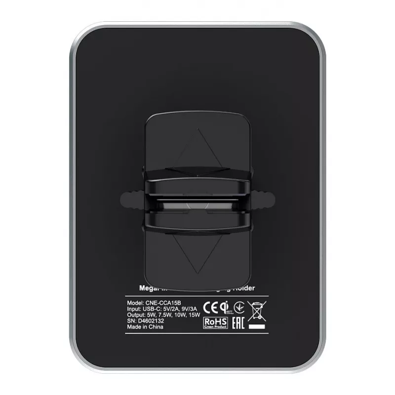 CANYON CH-15 autohouder en draadloze oplader MegaFix, 15W, USB-C, zwart