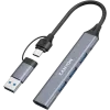 CANYON DS-02 4-in-1 USB-A/C-hub, grijs