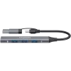 CANYON DS-02 4-in-1 USB-A/C-hub, grijs