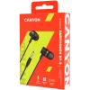 CANYON EP-3 in-ear headset met microfoon, 1,2 m platte kabel, donkergrijs