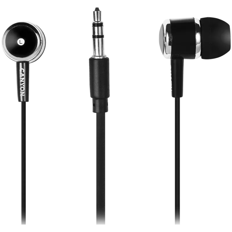 CANYON EPM-01 in-ear hoofdtelefoon met microfoon, 1,2 m kabel, zwart