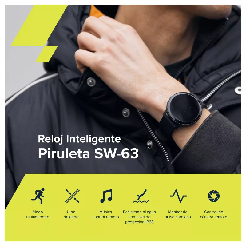 CANYON Lollypop SW-63 smartwatch, 1,3 inch IPS full touchscreen, rond, IP68, multisport, BT 5.0