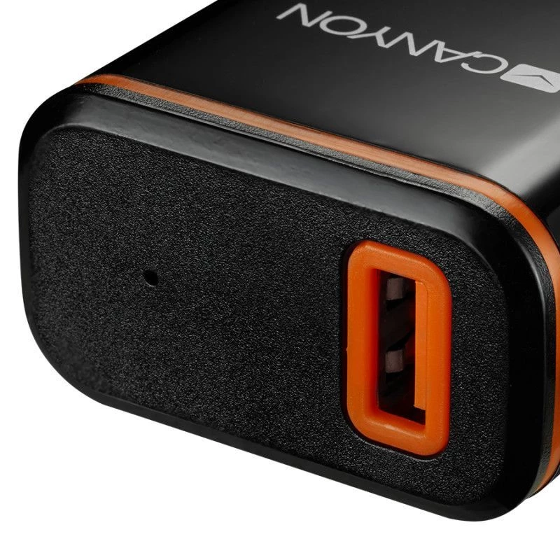 Canyon wandlader met USB Type-C kabel, 2.1A, zwart