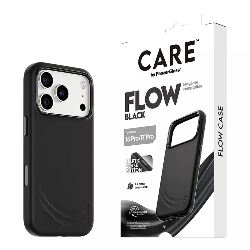 CARE by PanzerGlass Flow Case zwart met MagSafe voor iPhone 17 Pro