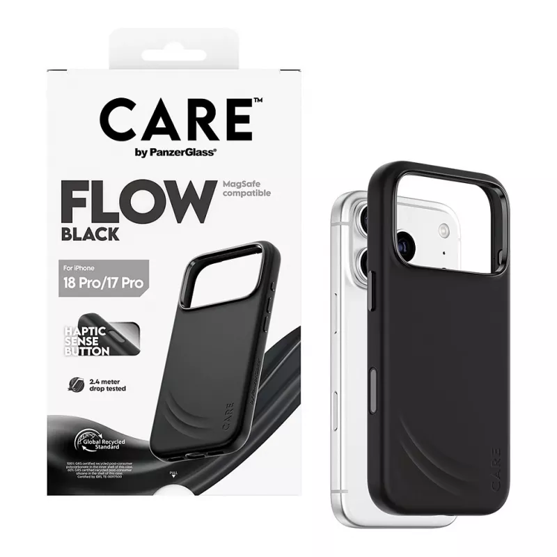 CARE by PanzerGlass Flow Case zwart met MagSafe voor iPhone 17 Pro