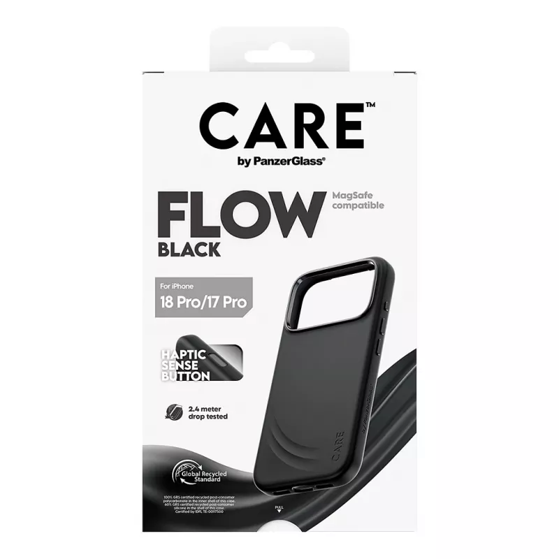 CARE by PanzerGlass Flow Case zwart met MagSafe voor iPhone 17 Pro