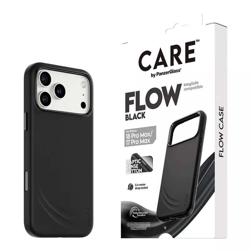 CARE by PanzerGlass Flow Case voor iPhone 17 Pro Max zwart MagSafe (CR81975)