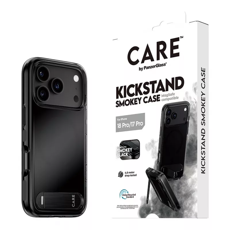 CARE by PanzerGlass kickstand-hoes Smokey Black MagSafe voor iPhone 17 Pro