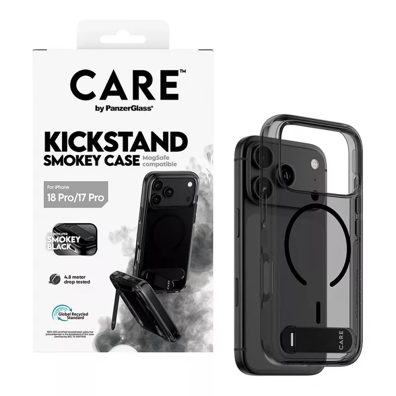 CARE by PanzerGlass kickstand-hoes Smokey Black MagSafe voor iPhone 17 Pro