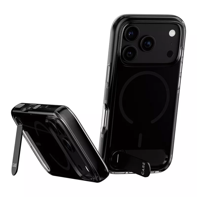 CARE by PanzerGlass kickstand-hoes Smokey Black MagSafe voor iPhone 17 Pro