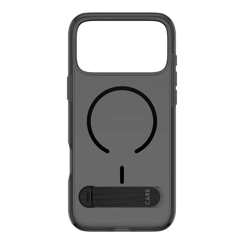 CARE by PanzerGlass Kickstand hoes Smokey met zwart MagSafe voor iPhone 17 Pro Max