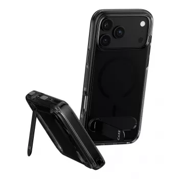 CARE by PanzerGlass Kickstand hoes Smokey met zwart MagSafe voor iPhone 17 Pro Max