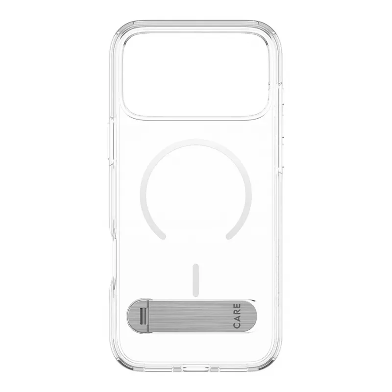 CARE by PanzerGlass Kickstand hoes transparant met witte MagSafe voor iPhone 17 Pro Max