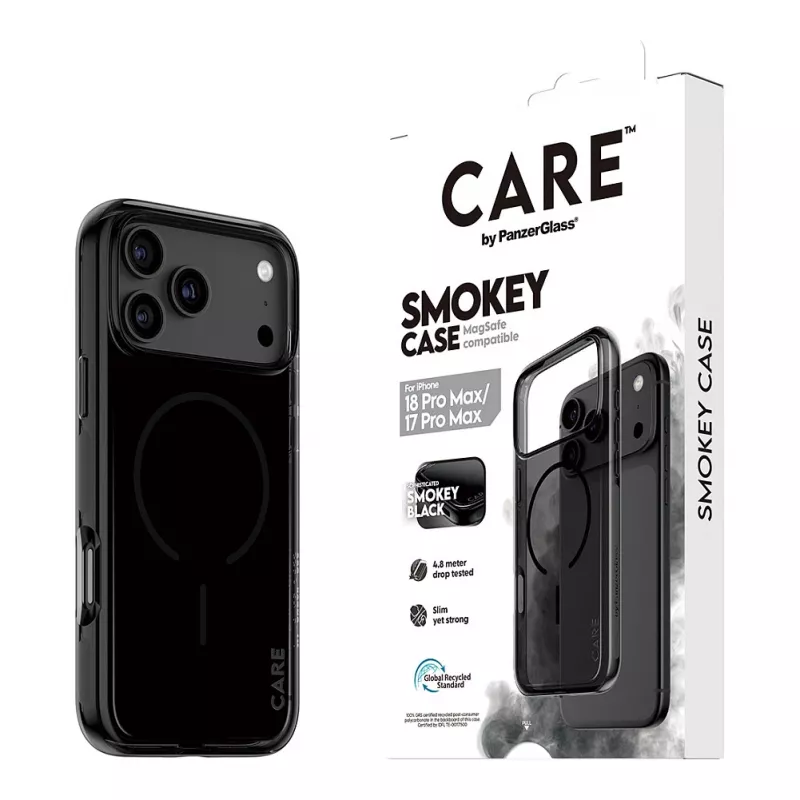 CARE by PanzerGlass Smokey hoes met zwart MagSafe voor iPhone 17 Pro Max