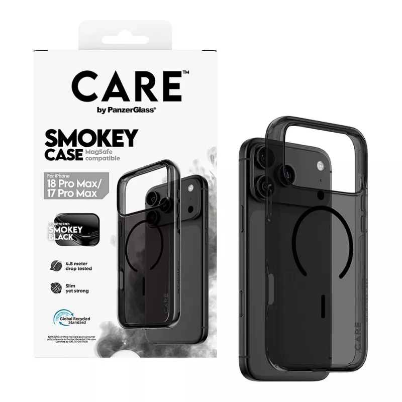 CARE by PanzerGlass Smokey hoes met zwart MagSafe voor iPhone 17 Pro Max