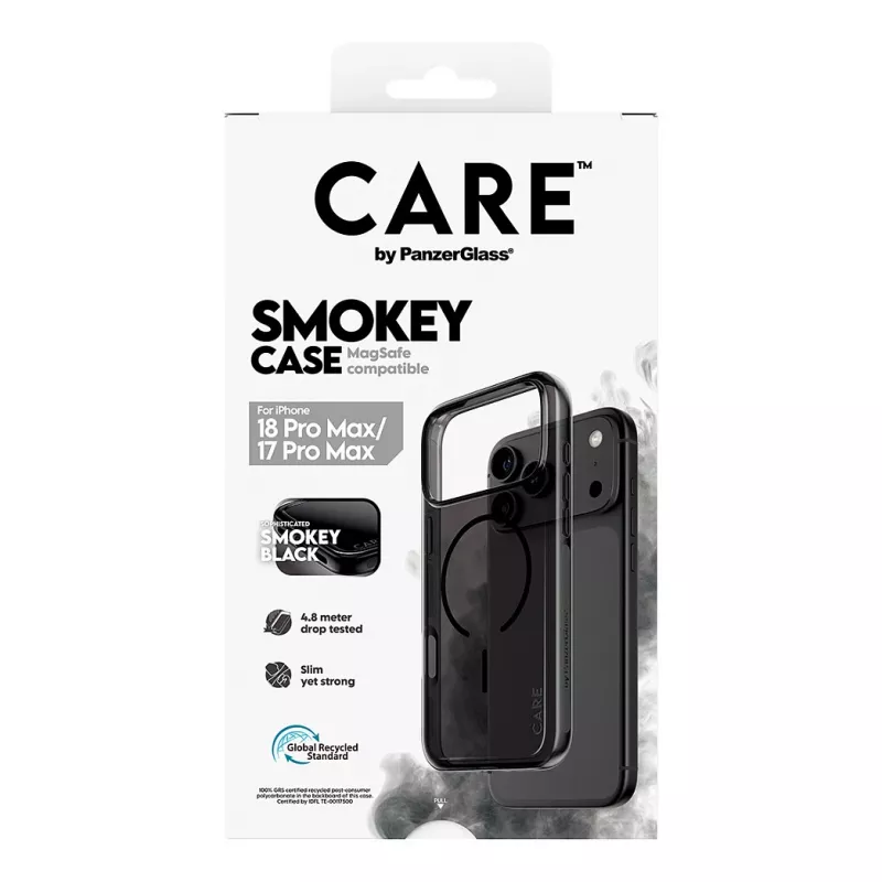 CARE by PanzerGlass Smokey hoes met zwart MagSafe voor iPhone 17 Pro Max
