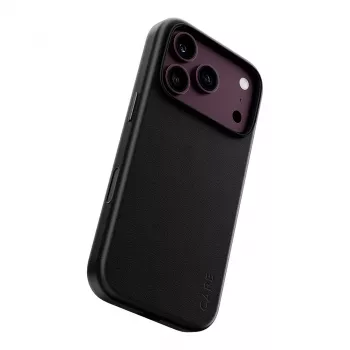CARE by PanzerGlass Solo vegan lederen hoes zwart met MagSafe voor iPhone 17 Pro