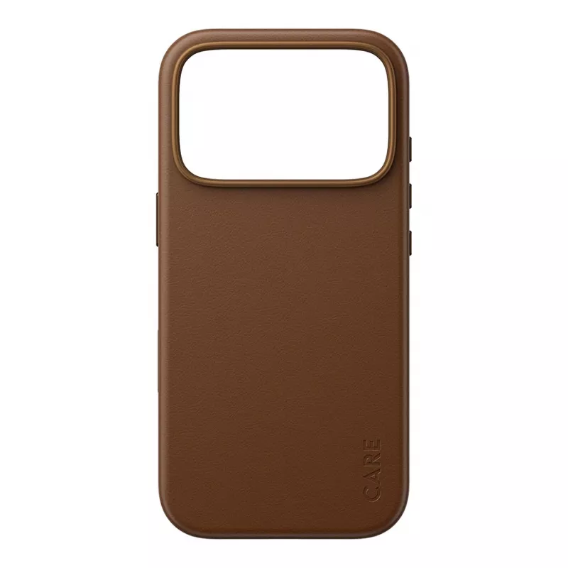 CARE by PanzerGlass Solo vegan lederen case bruin met MagSafe voor iPhone 17 Pro