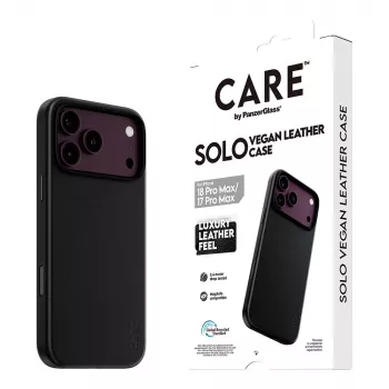 CARE by PanzerGlass Solo vegan lederen hoes met MagSafe voor iPhone 17 Pro Max - zwart