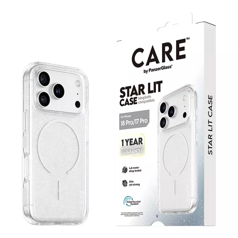 CARE by PanzerGlass Star Lit Case met MagSafe voor iPhone 17 Pro - transparant