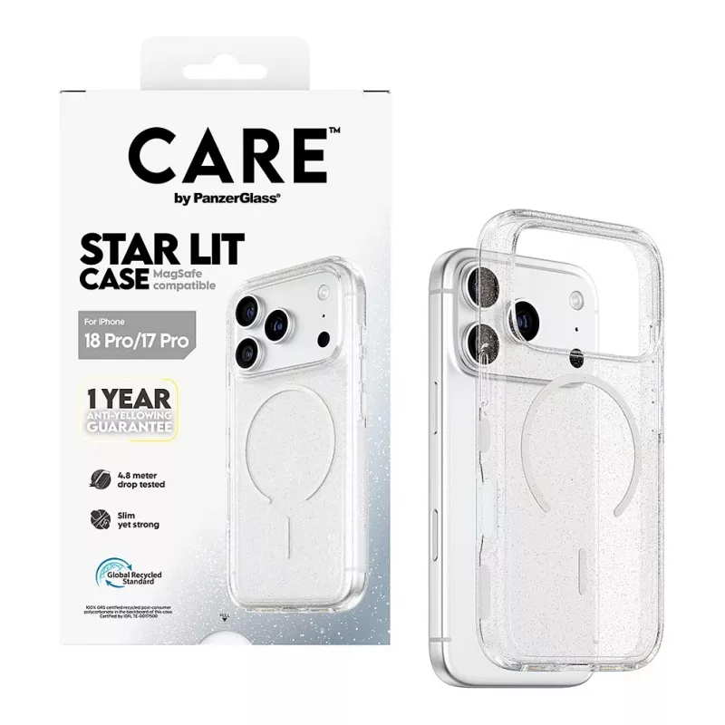 CARE by PanzerGlass Star Lit Case met MagSafe voor iPhone 17 Pro - transparant
