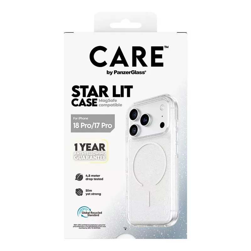 CARE by PanzerGlass Star Lit Case met MagSafe voor iPhone 17 Pro - transparant