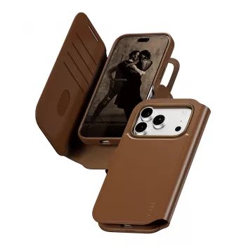 CARE by PanzerGlass Tango 2-in-1 wallet case bruin met MagSafe voor iPhone 17 Pro