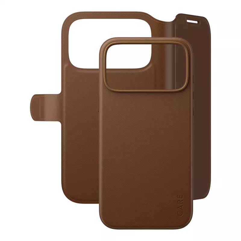 CARE by PanzerGlass Tango 2-in-1 wallet case bruin met MagSafe voor iPhone 17 Pro Max