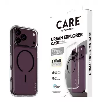 CARE by PanzerGlass Urban Explorer hoes transparant met zwart MagSafe voor iPhone 17 Pro Max