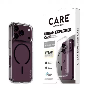 CARE by PanzerGlass Urban Explorer hoes transparant met zwart MagSafe iPhone 17 Pro