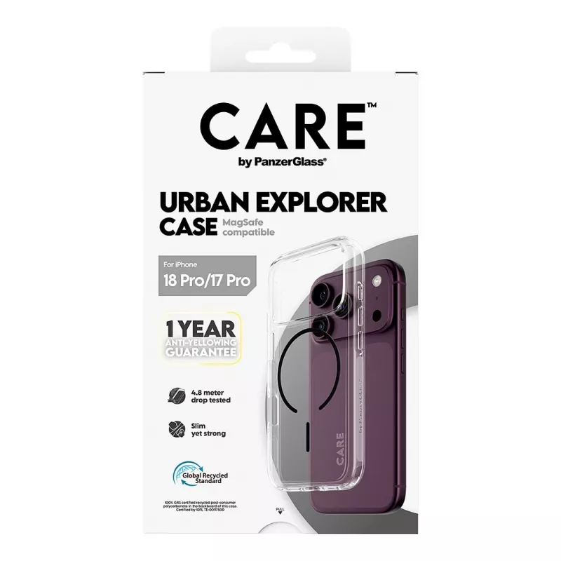 CARE by PanzerGlass Urban Explorer hoes transparant met zwart MagSafe iPhone 17 Pro